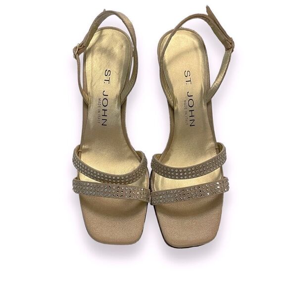 St. John Satin Crystal Slingback Heels - Picture 1 of 6